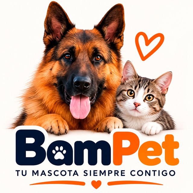 Logo de BamPet: un perro y un gato con el lema Tu mascota siempre contigo